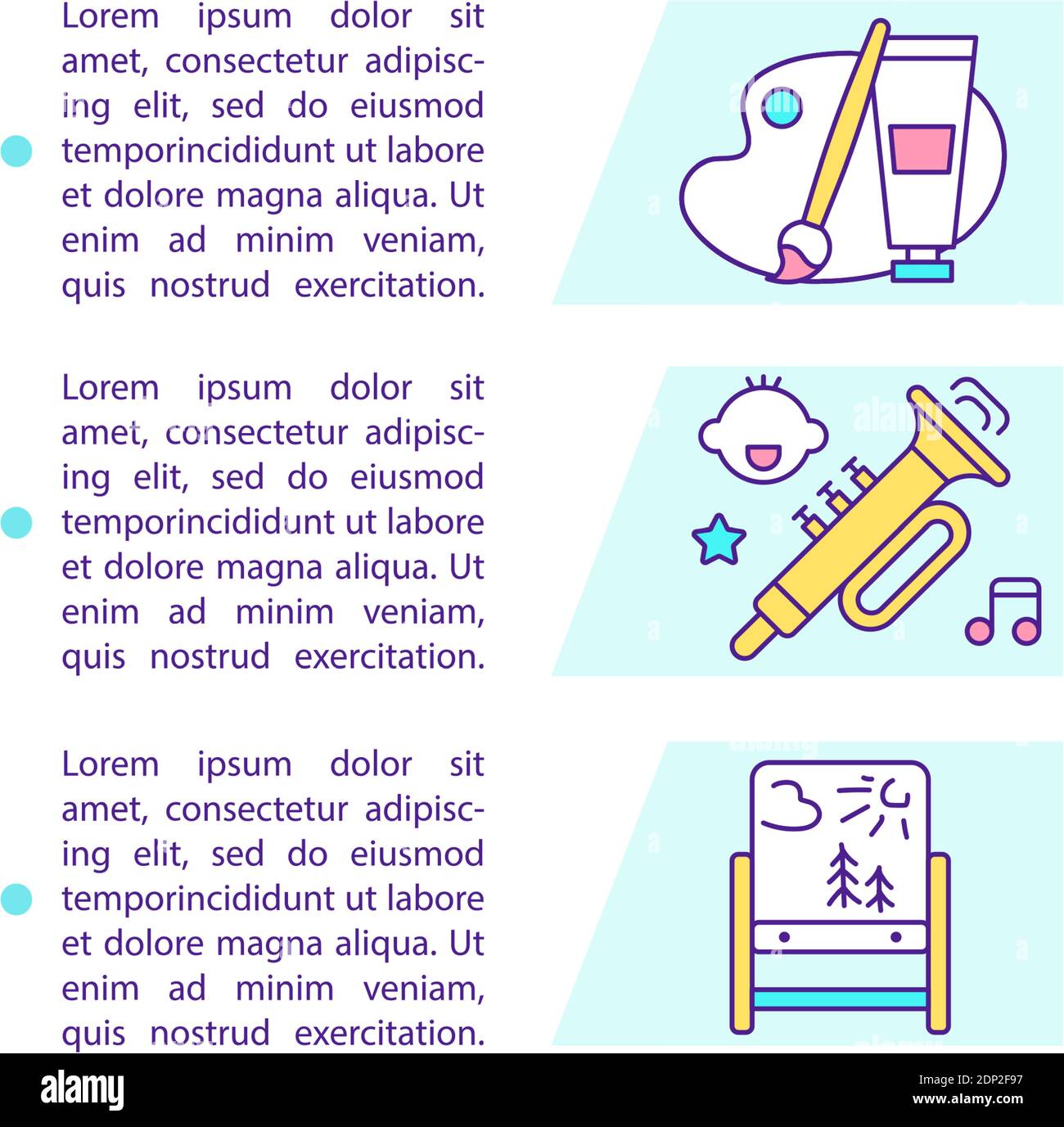 Arts dans la petite enfance concept icône avec texte Illustration de Vecteur