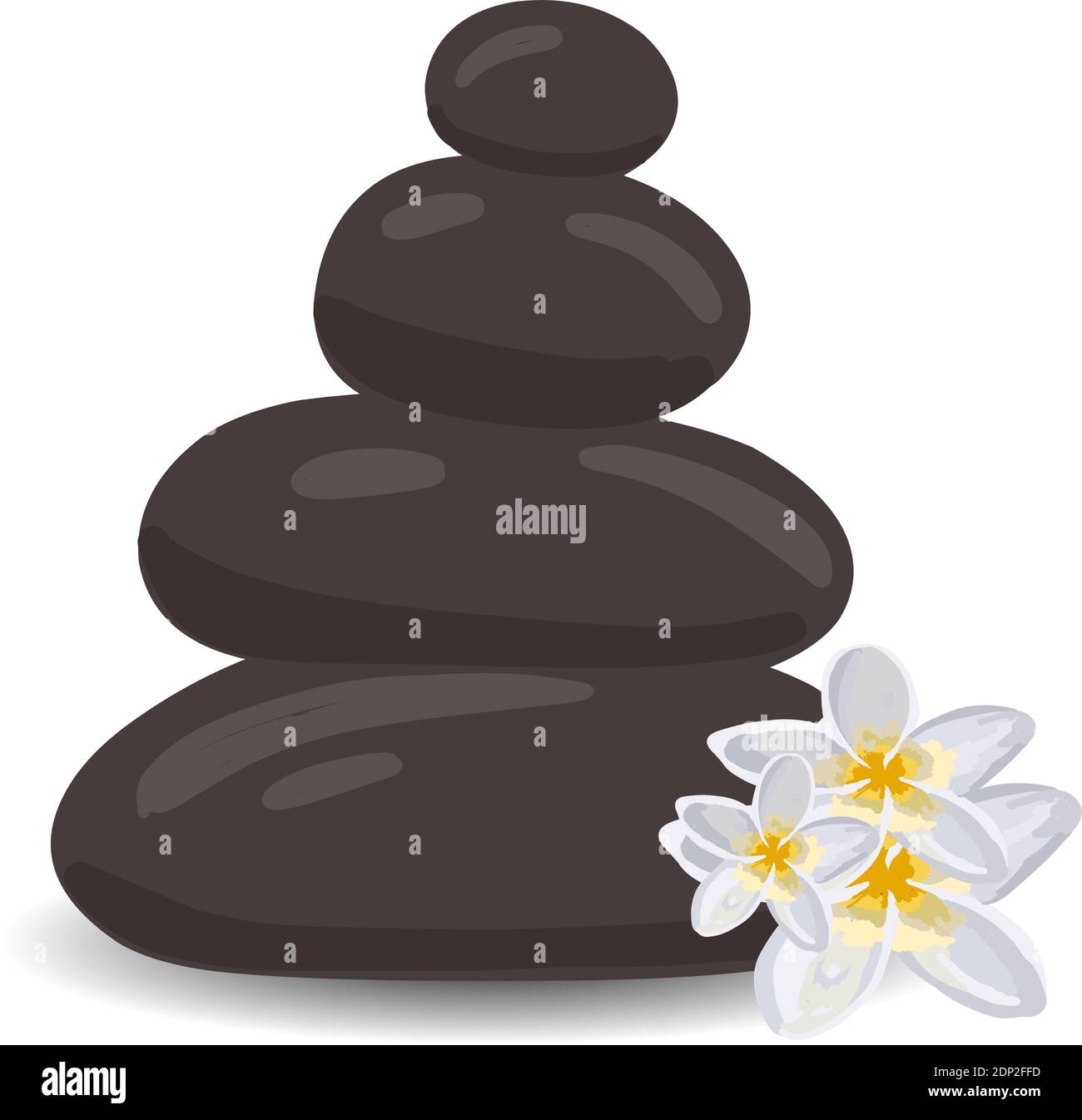 SPA, thérapie de pierre, cosmétologie et massage. Masser les pierres sur un fond blanc. Illustration vectorielle isolée Illustration de Vecteur