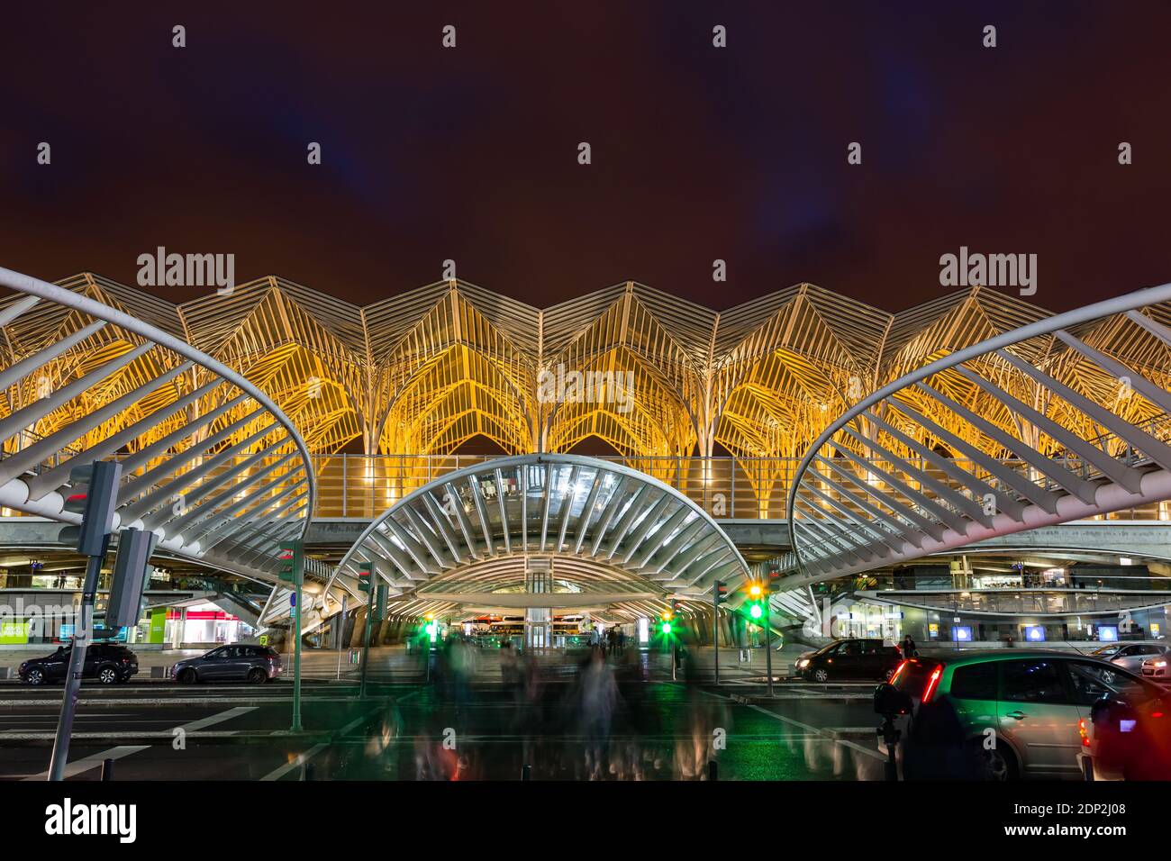 Lisbonne, Portugal - 11 mai 2018 : vue de nuit de la gare de l'Oriente, Lisbonne, Portugal Banque D'Images