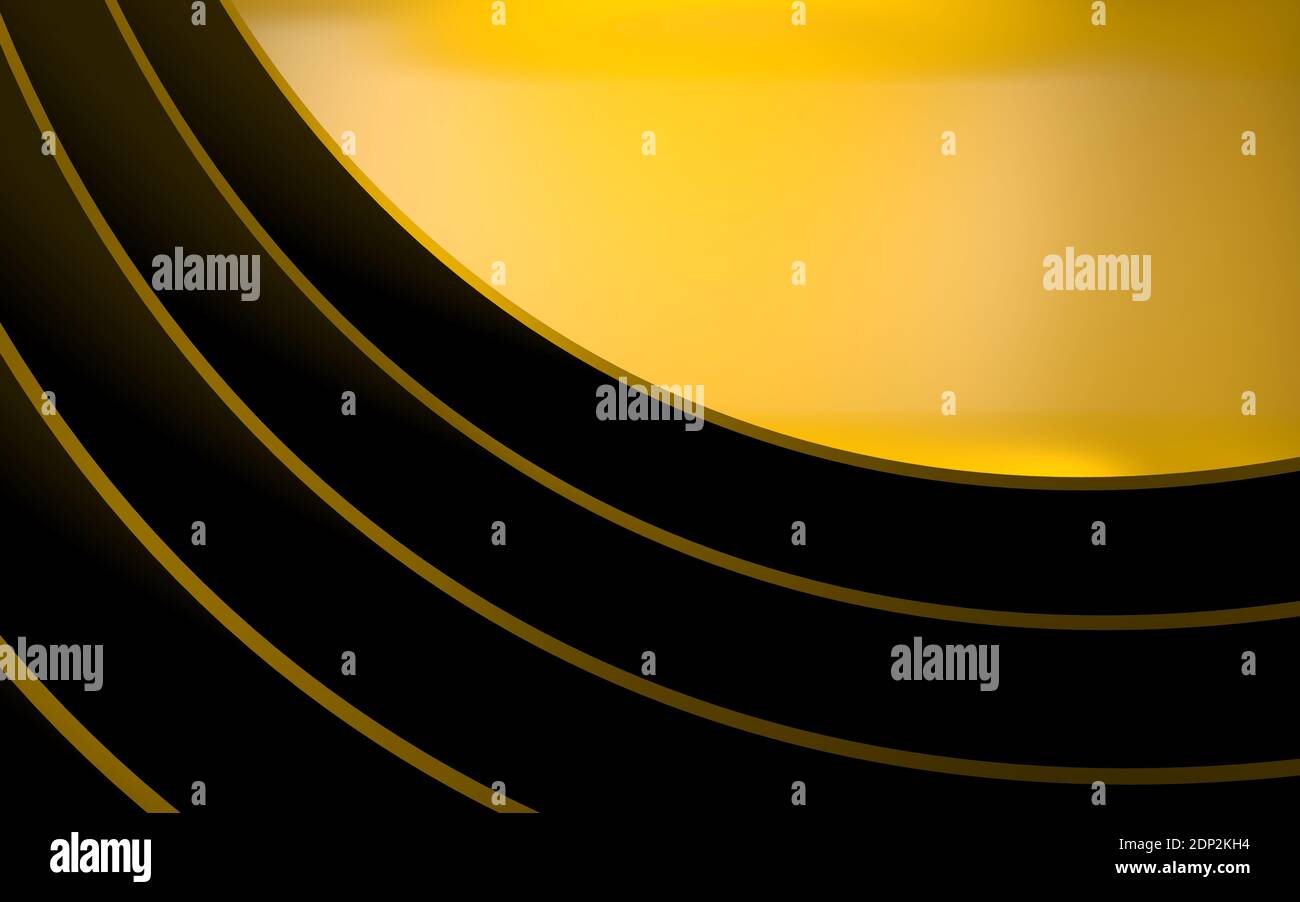 Arrière-plan graphique abstrait avec intérieur de tunnel jaune noir. illustration du rendu 3d Banque D'Images