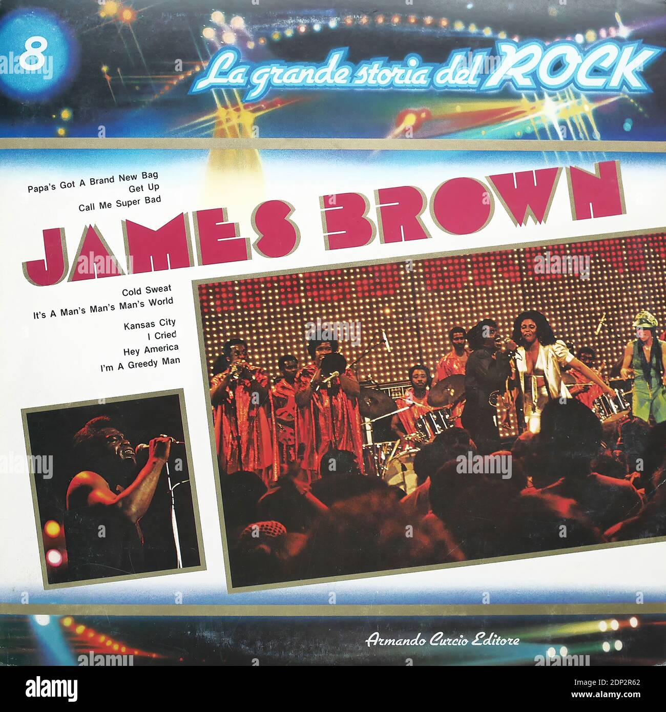 James Brown - Curcio la grande storia del Rock vol.8 - Vintage vinyle album couverture Banque D'Images