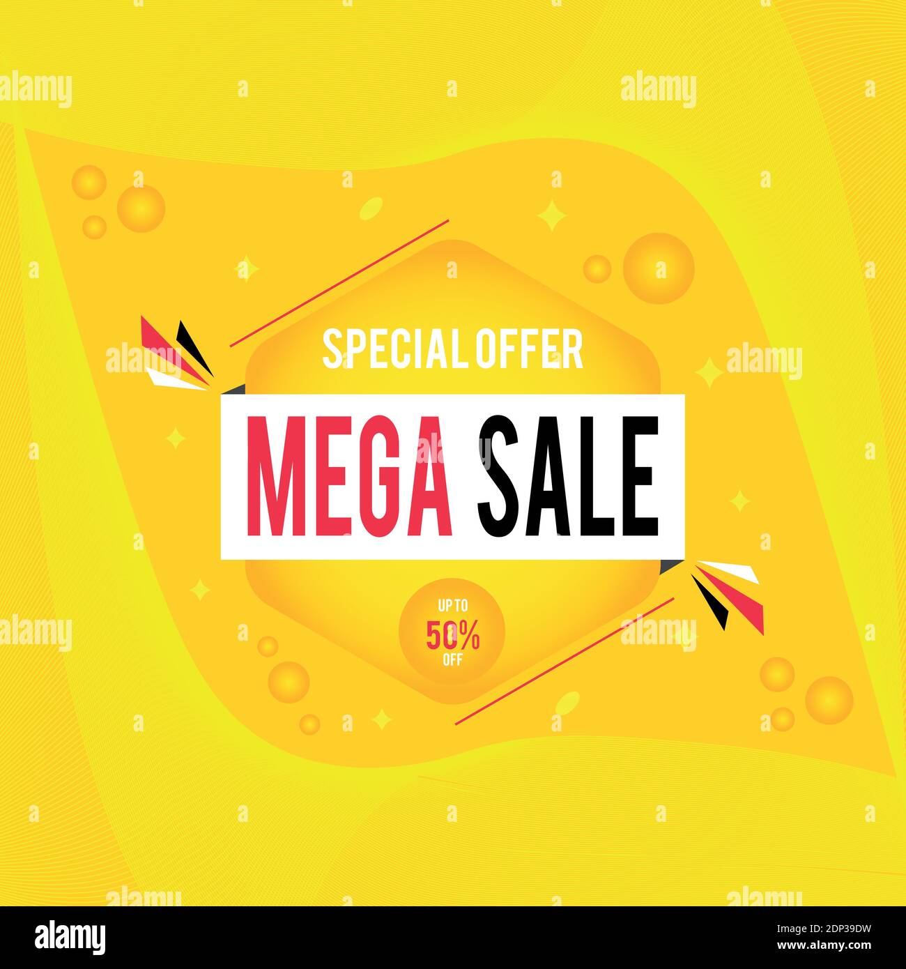 Bannière méga solde avec offre spéciale. Bannière méga solde. Bannière de vente avec méga-affiche de vente. Illustration de Vecteur