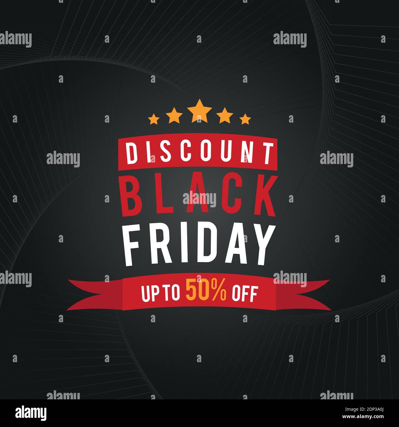Bannière moderne noire vendredi avec des couleurs rouge et noire Illustration de Vecteur