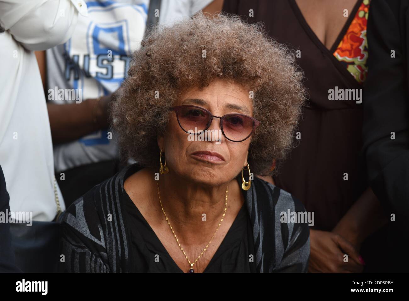 La militante politique AMÉRICAINE Angela Davis assiste à une cérémonie commémorant l'abolition de l'esclavage à Nantes, dans l'ouest de la France, le 10 mai 2015. La ville de Nantes était le plus grand port de France impliqué dans le commerce de l'esclavage. Photo de Guy Durand/ABACAPRESS.COM Banque D'Images