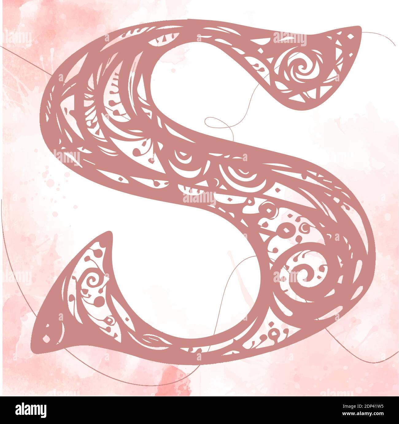 Initial letter S. flower alphabet. Design Vector. Alphabet