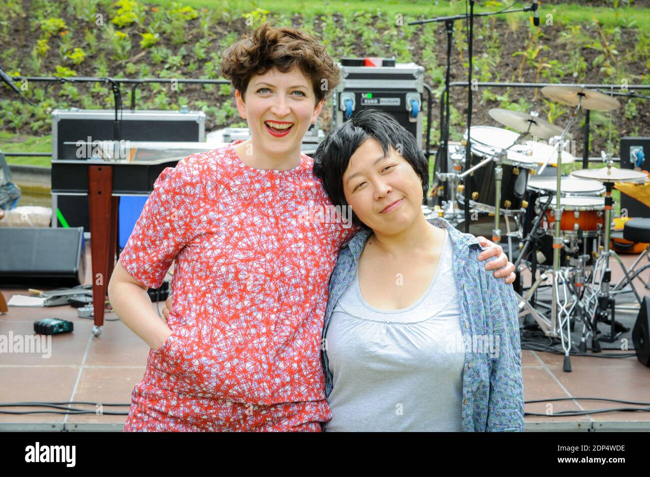 Eve Risser and Yuko Oshima of Donkey Monkey band perform during the 21th  Paris Jazz Festival 2015 at Parc Floral in Paris, France. on June 21, 2015.  Photo by Karine Mahiout/ABACAPRESS.COM Photo