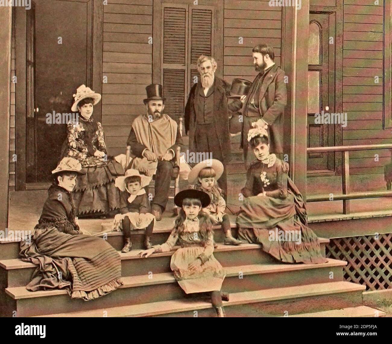 Le Grant Family Group, y compris le médecin fidèle, au Drexel Cottage, Mt. McGregor Banque D'Images