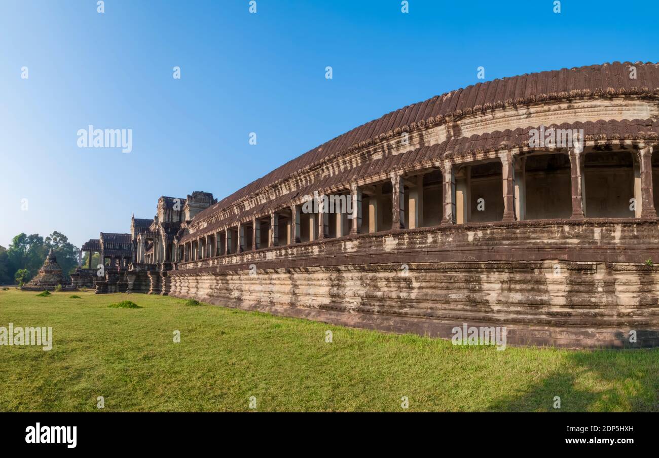 Côté est du temple d'Angkor Wat, Cambodge Banque D'Images