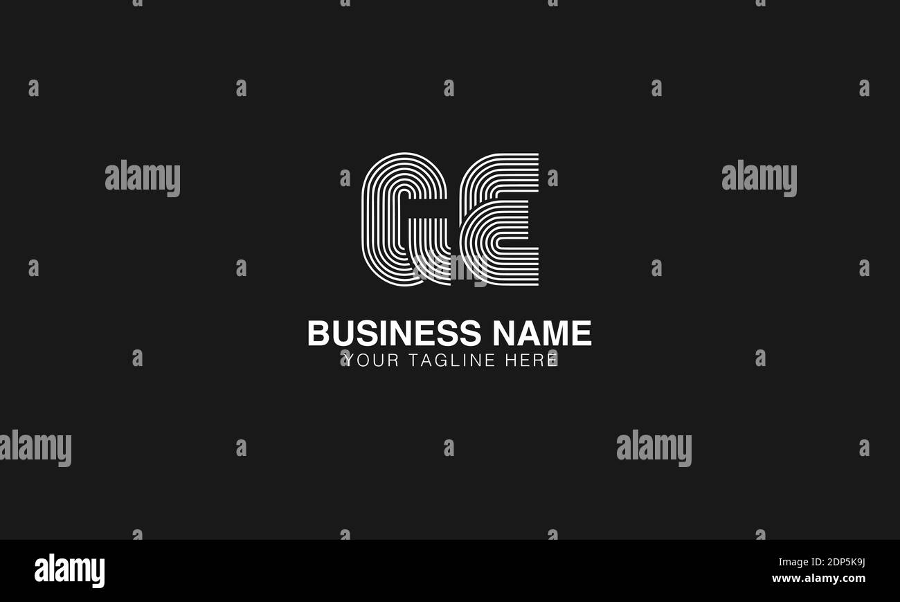 GE G E image de modèle vectoriel de logo original basé sur un minimum moderne. Logo à motif dessin au trait Illustration de Vecteur