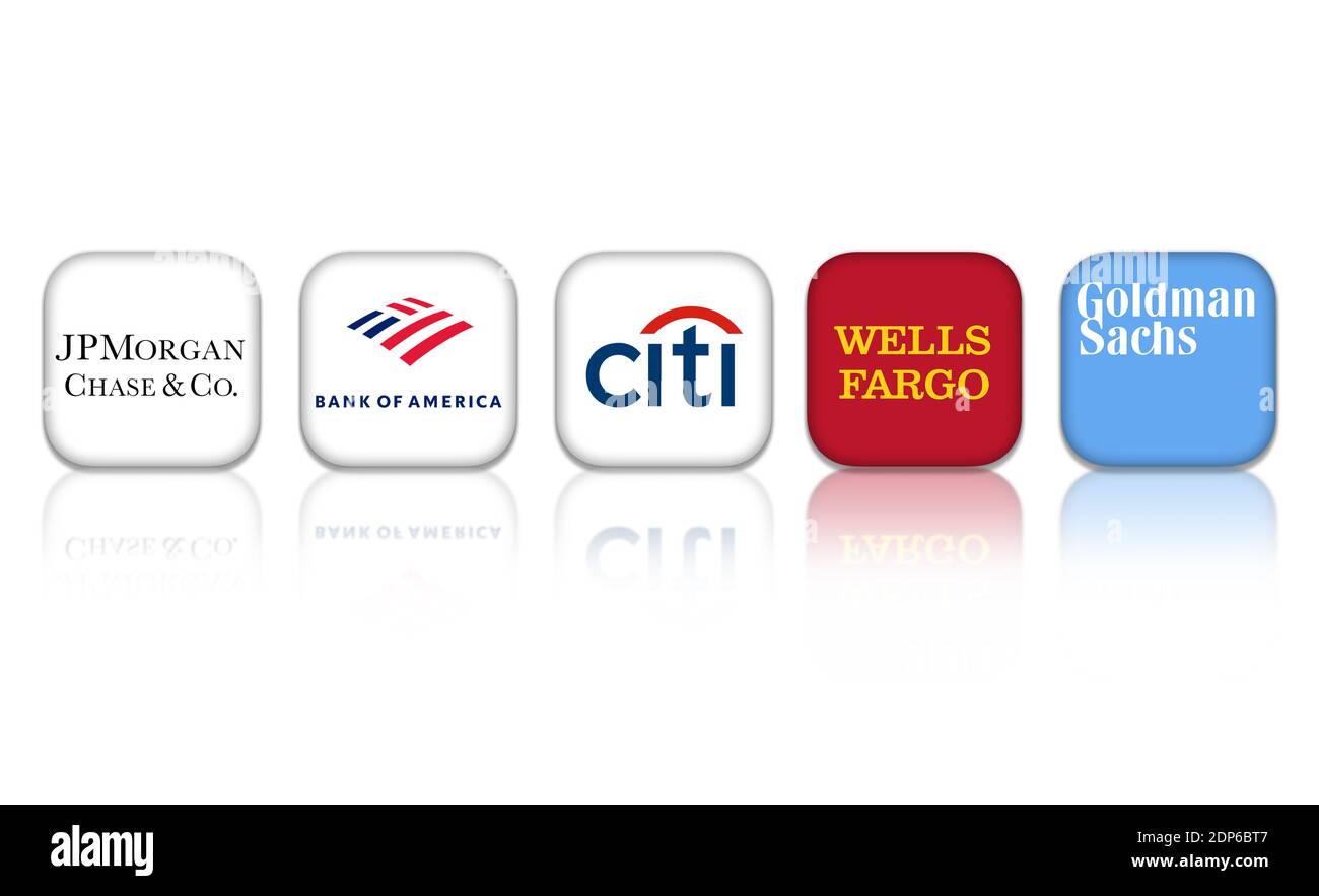 Les plus grandes sociétés de portefeuille bancaires en Amérique Banque D'Images
