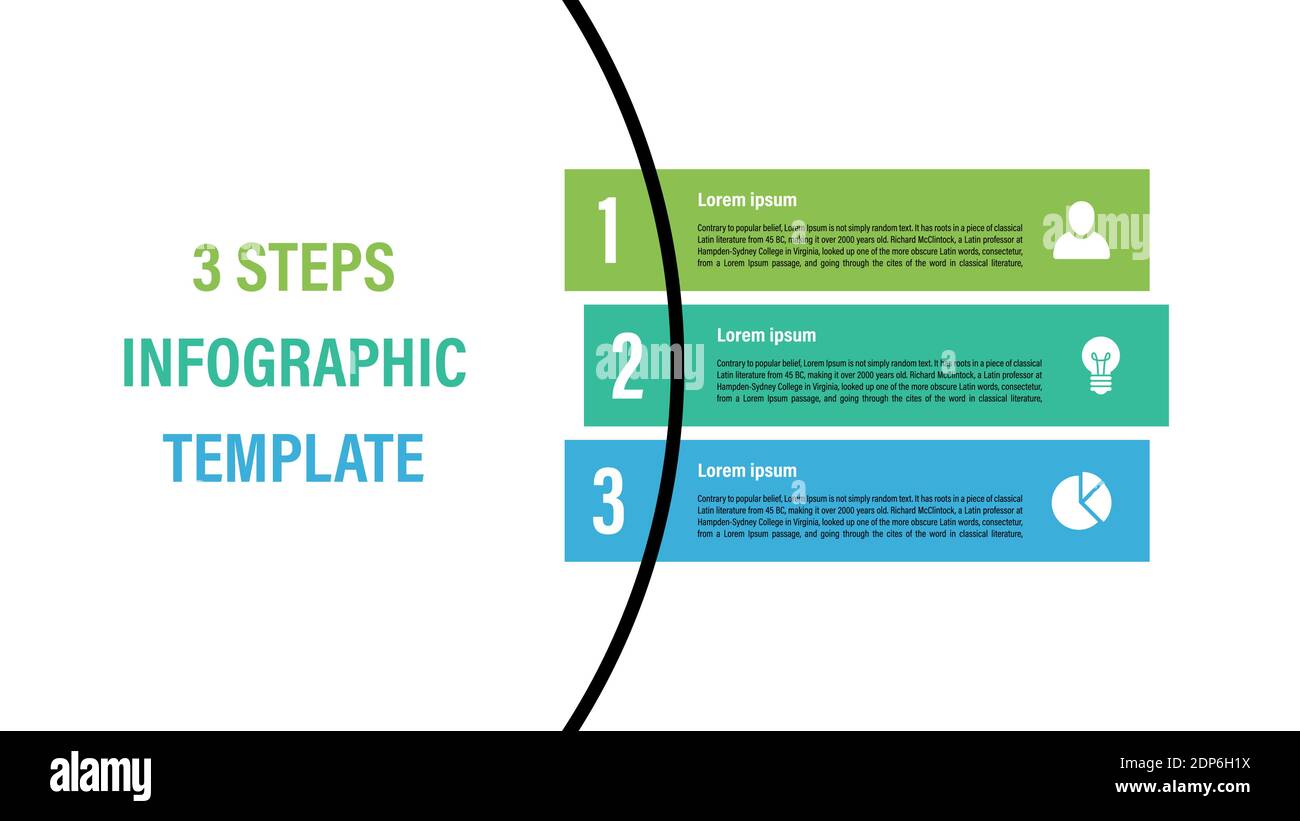 Modèle de conception graphique avec illustration de vecteur de concept métier avec 3 les étapes, les options ou les processus représentent le flux de travail ou le diagramme Illustration de Vecteur