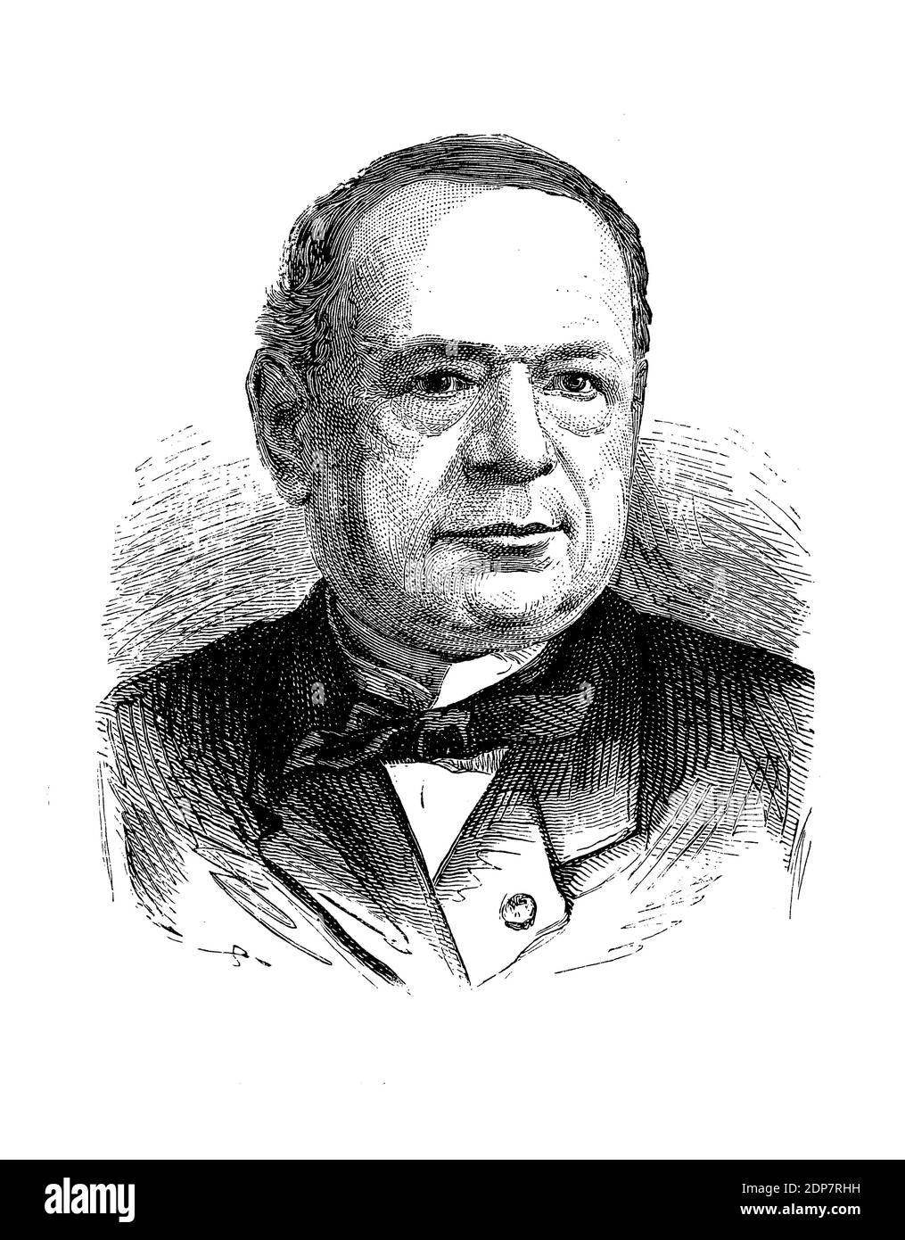 Gravure portrait de Moritz von Jacobi (1801 - 1874) Ingénieur et physicien prussien et russe impérial, connu pour la loi Jacobi et ses recherches sur l'elétiromagnétisme dans les moteurs et les générateurs Banque D'Images