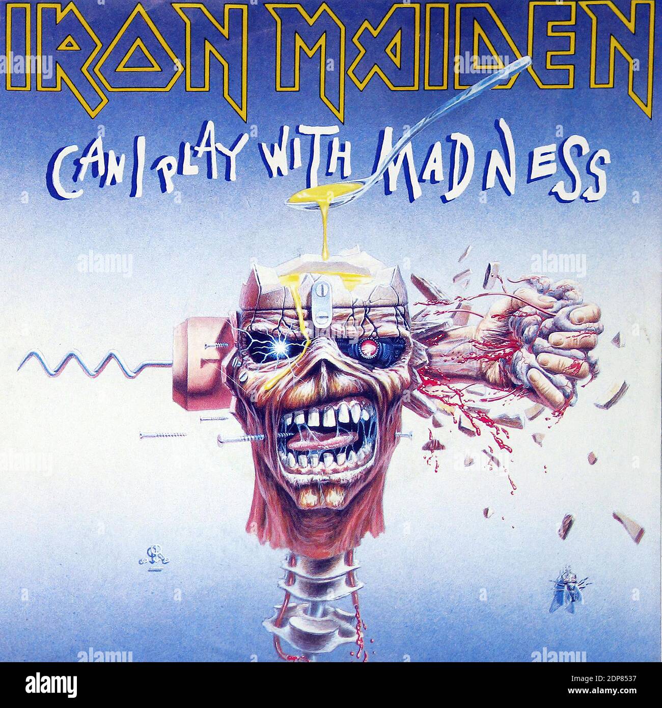 IRON MAIDEN CAN I Play with Madness   Black Bart Blues - Vintage Vinyl Record Banque D'Images