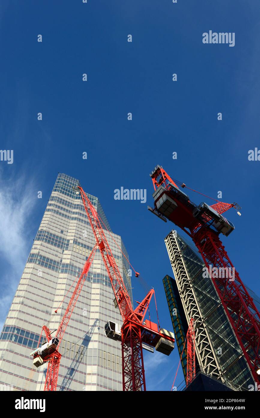 Evolving City of London Skyline, Tower Cranes, City of London, Royaume-Uni Banque D'Images