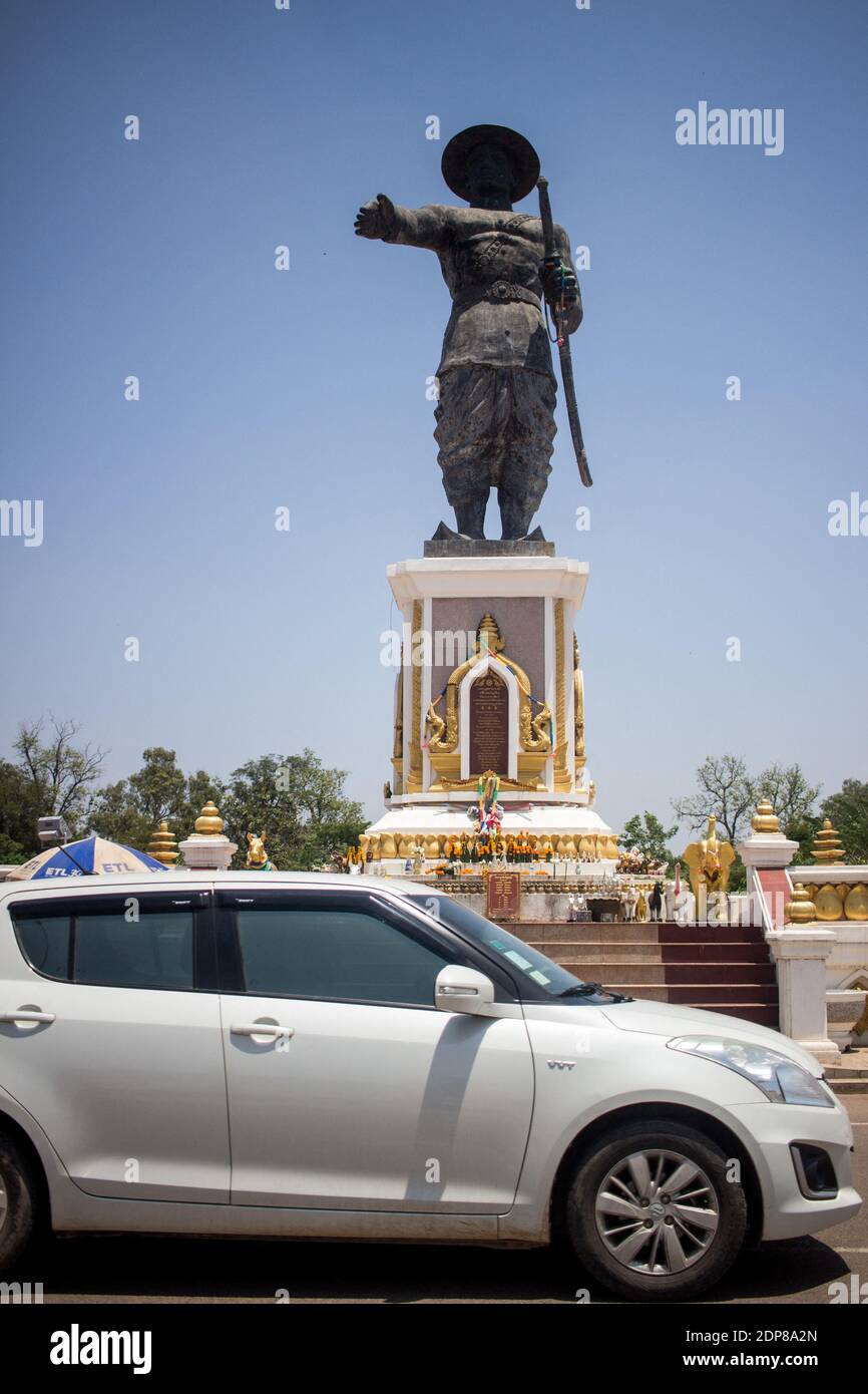 LAO - VIENTIANE LA COMPROMISSION même si elle se approche du million d’habitants, Vientiane a encore les allures d’une bourgade à côte des médias des Banque D'Images