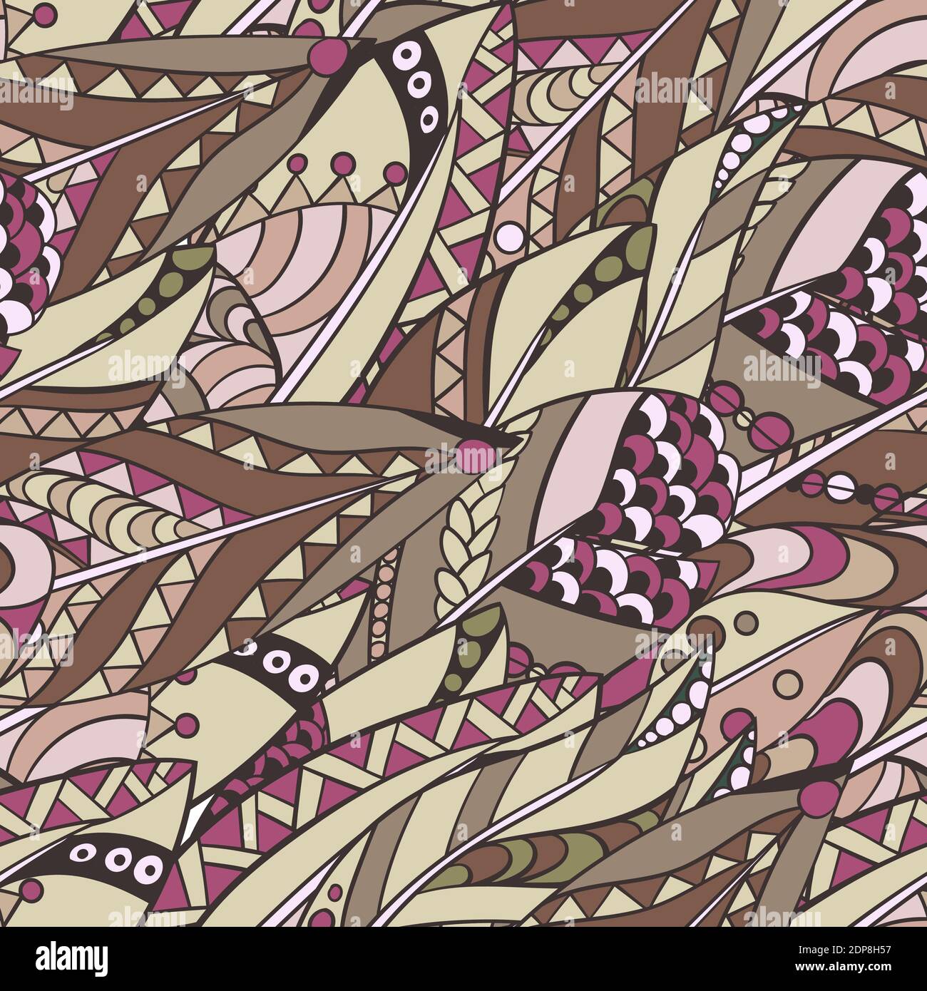 Motif de plumes sans couture dans un style abstrait aux couleurs tribales dans l'illustration graphique vectorielle Illustration de Vecteur
