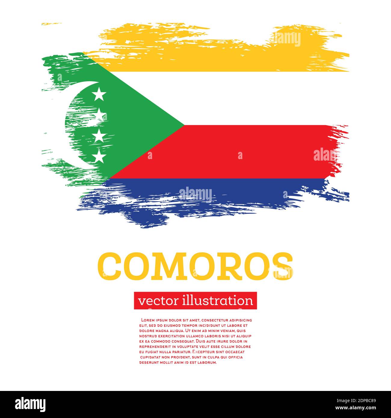 Brushstroke Drapeau Comores image libre de droit par robodread