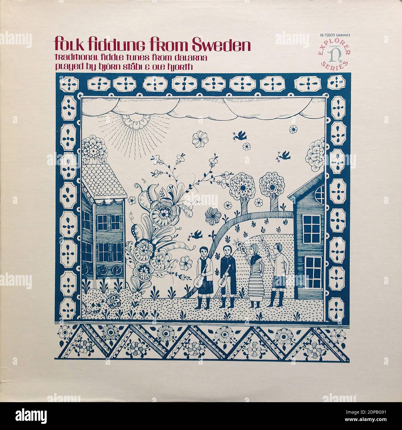 Björn Ståbi & Ole Hjorth - Folk Fidling de Suède (Traditional Fiddle Tunes de Dalarna), Nonesuch H-72033, 1969, Explorer Series - Vintage vinyle album couverture Banque D'Images