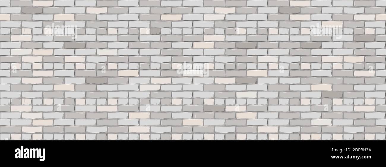 Arrière-plan de texture de mur de briques. Illustration numérique du Brickwall blanc. Répétition sans couture dans style de lissage. Illustration vectorielle. SPE 10 Illustration de Vecteur