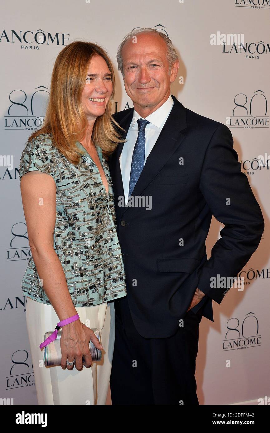 Sophie Scheidecker et Jean-Paul Agon participant à la soirée WOW du 80e  anniversaire de Lancome, qui s'est tenue au Casino de Paris, France, le 7  juillet 2015. Photo de Nicolas Briquet/ABACAPRESS.COM Photo
