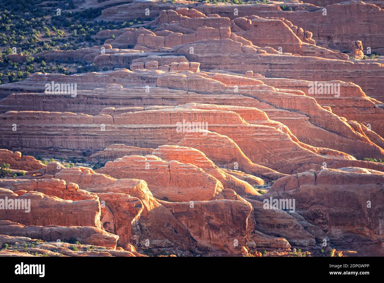 Structures rocheuses des arches dans le parc national des Arches, Moab d'en haut. Vue sur les aérateurs. Banque D'Images