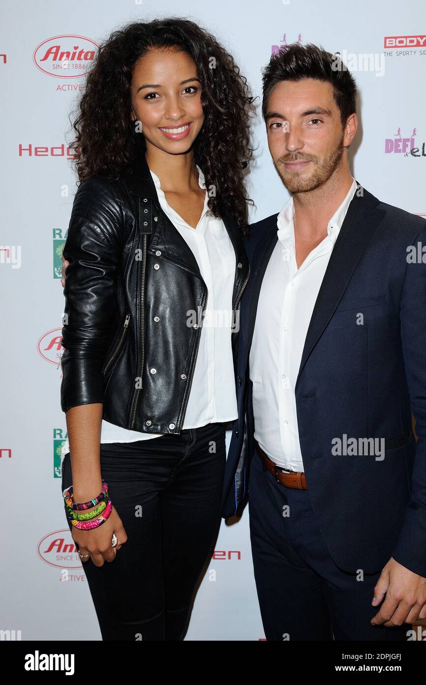 Exclusif. Flora Coquerel et Cedric (Koh Lanta) assistent à la soirée de progrès du RAID Amazones a Paris, France le 24 septembre 2015. Photo d'Aurore Marechal/ABACAPRESS.COM Banque D'Images