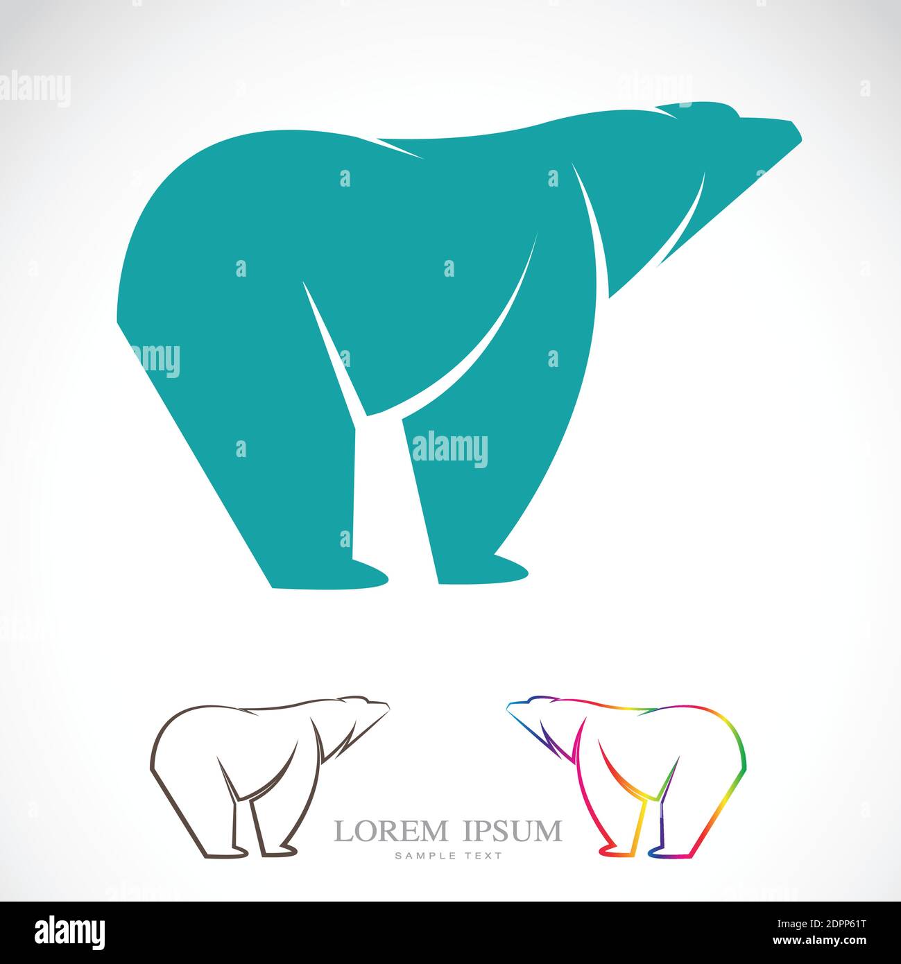 Vecteur d'un ours sur fond blanc. Illustration vectorielle superposée facile à modifier. Animaux sauvages. Illustration de Vecteur
