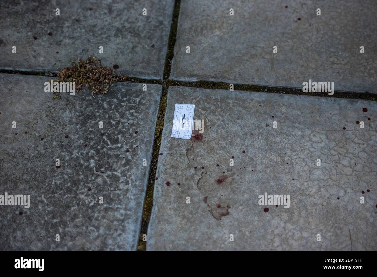 Melbourne, Australie. 19 décembre 2020. Des traces de sang ont été laissées sur une route en briques, dans une allée près de la célèbre zone de nuit.UN homme a été trouvé avec des blessures graves sur les mains et après une enquête de police, il s'est avéré qu'il s'agissait d'un « incident médical » où les blessures étaient des rapports de police auto-infligés. Crédit : SOPA Images Limited/Alamy Live News Banque D'Images