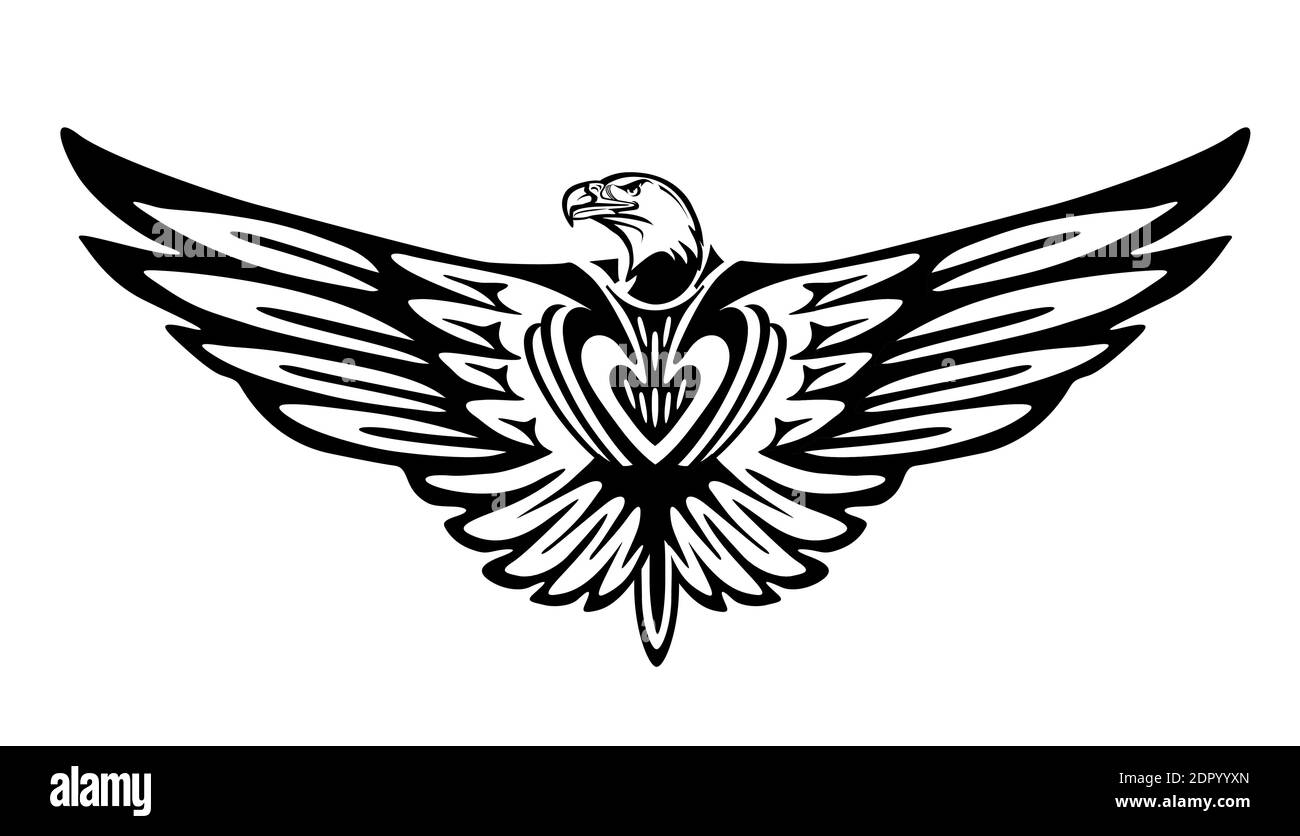 Motif aigle, icône oiseau isolée Illustration de Vecteur