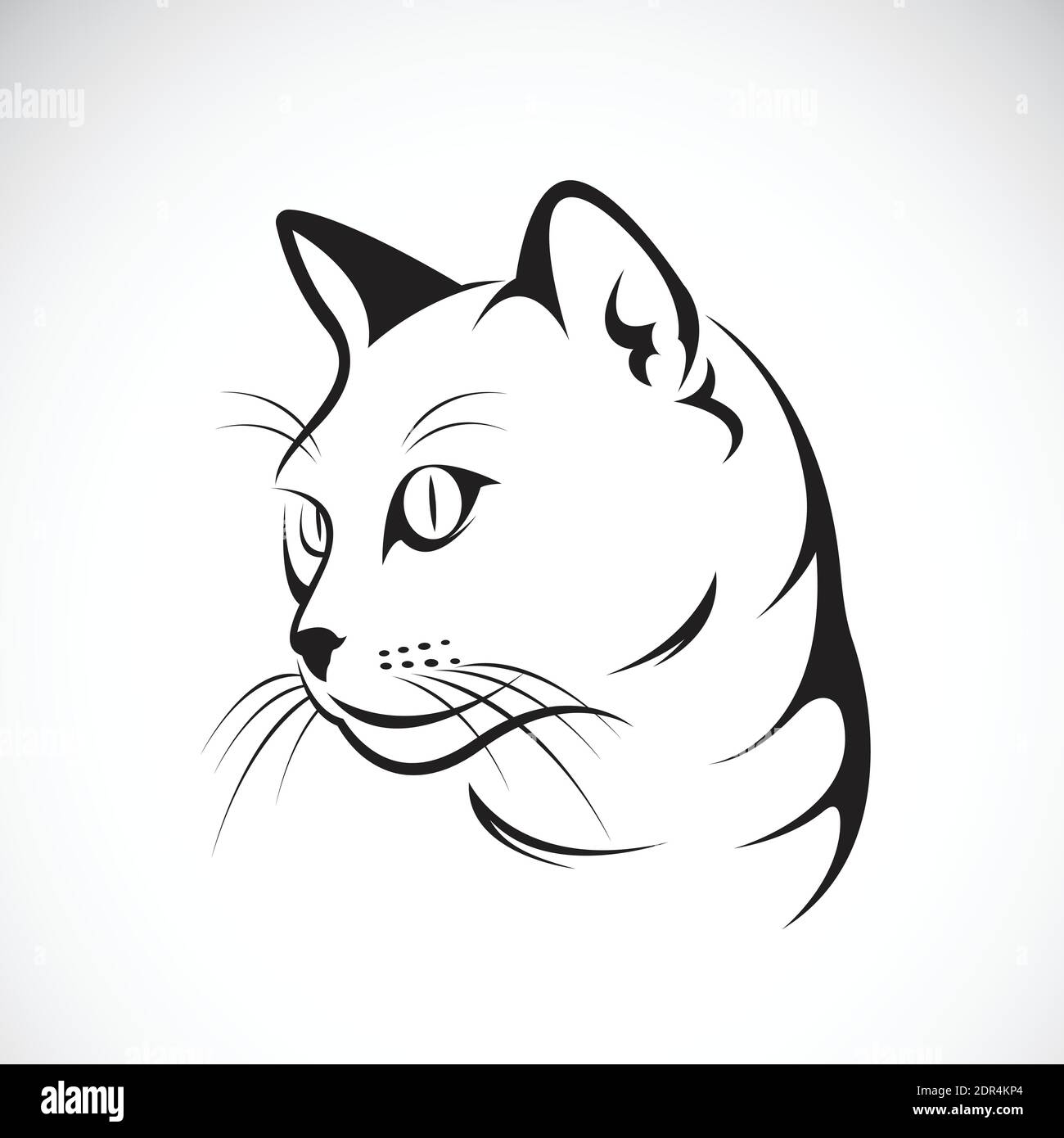 Dessin Chat De Profil Facile Chat de tatouage Banque d'images vectorielles - Alamy