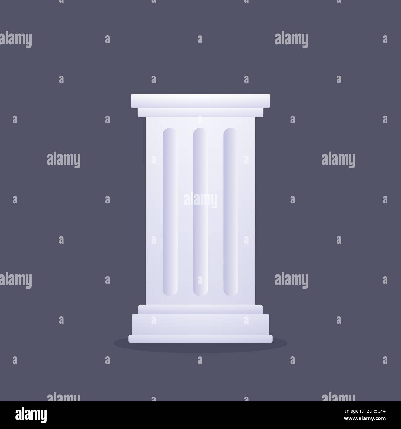 Colonne classique grecque ou romaine. Pilier ancien dorique isolé sur fond sombre. Illustration de clip art vectoriel. Illustration de Vecteur