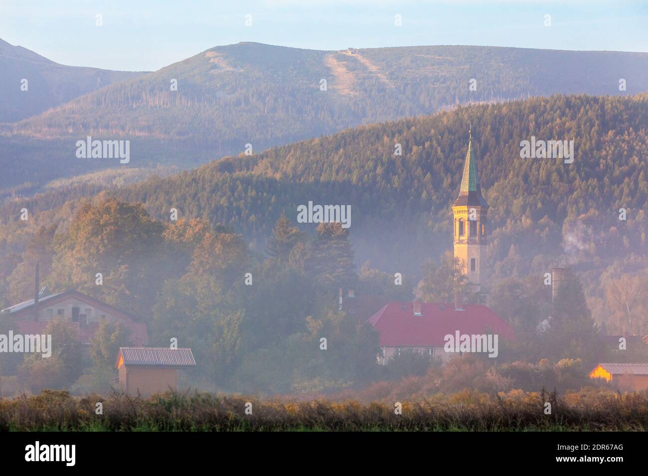 Sudètes, les monts Karkonosze, les environs de Jelenia Gora, Pologne Banque D'Images