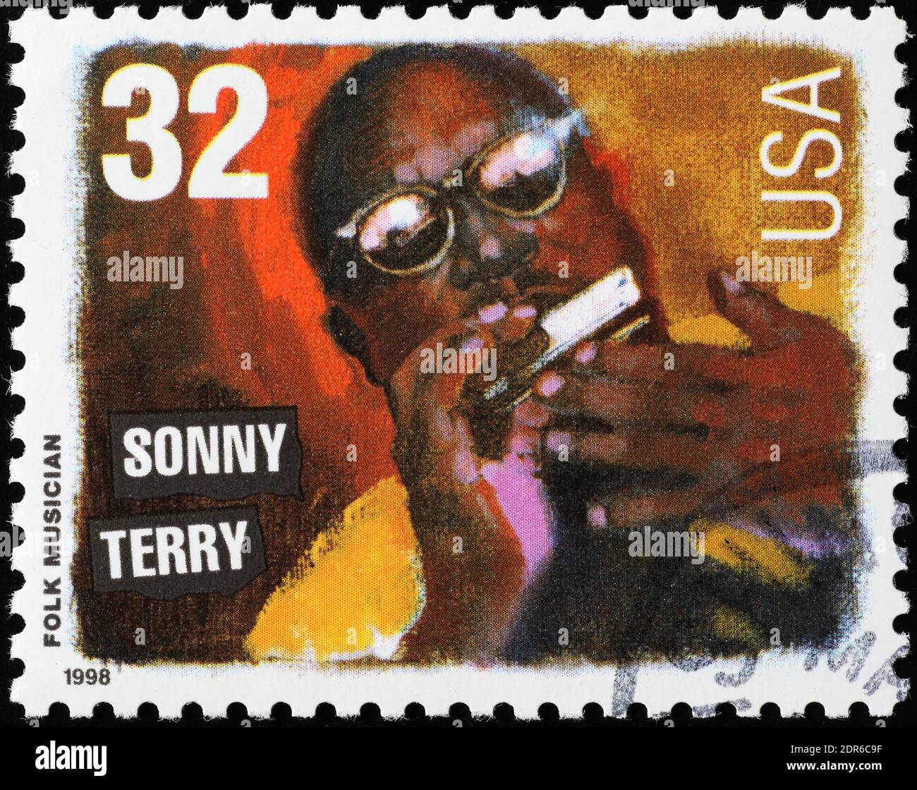 Sonny Terry sur le timbre-poste américain Banque D'Images