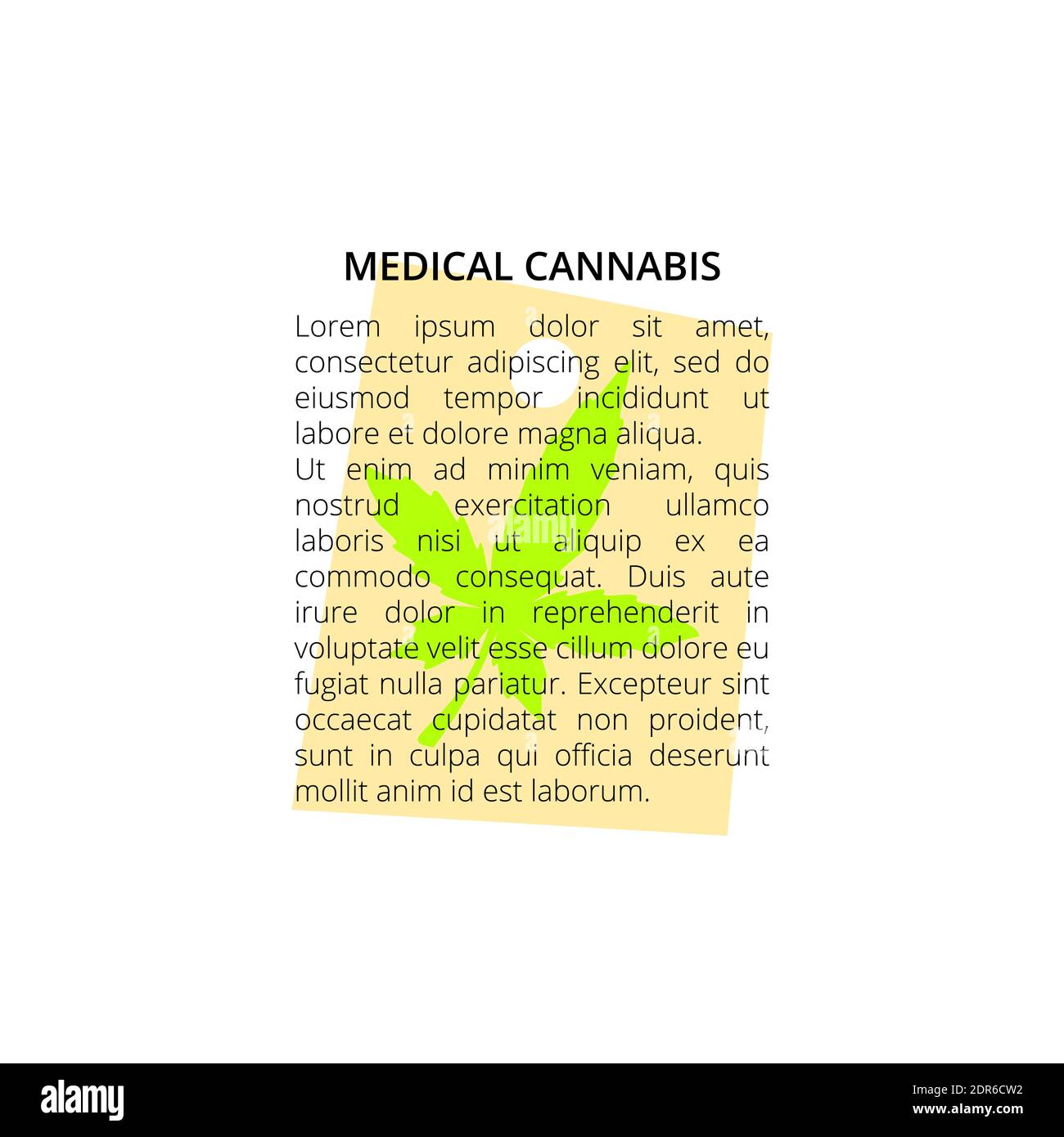 Étiquette pour l'emballage ou le texte des cannabiques médicaux Illustration de Vecteur