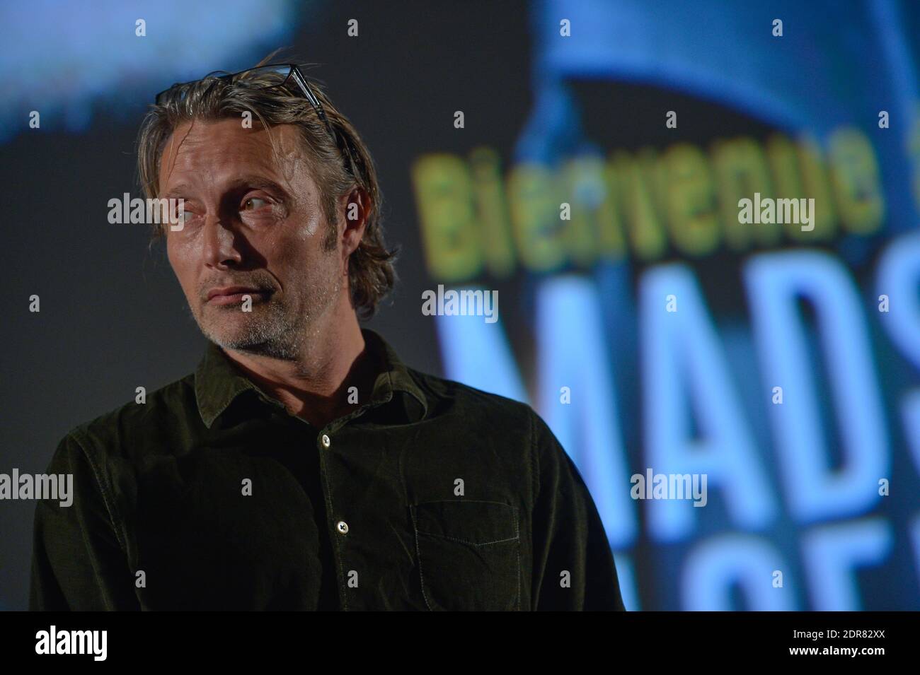 L'acteur danois Mads Mikkelsen présente le film The Hunt au cinéma Pathe Bellecour dans le cadre du 7e Festival lumière à Lyon, France, le 15 octobre 2015. Photo Julien Reynaud/APS-Medias/ABACAPRESS.COM Banque D'Images