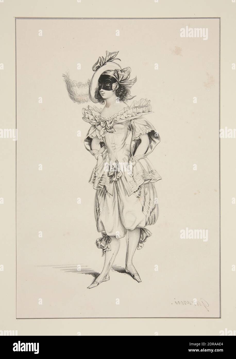 Artiste: Paul Gavarni, Français, 1804–1866, PIERROT., Lithographie, Français, 19ème siècle, oeuvres sur papier - tirages Banque D'Images