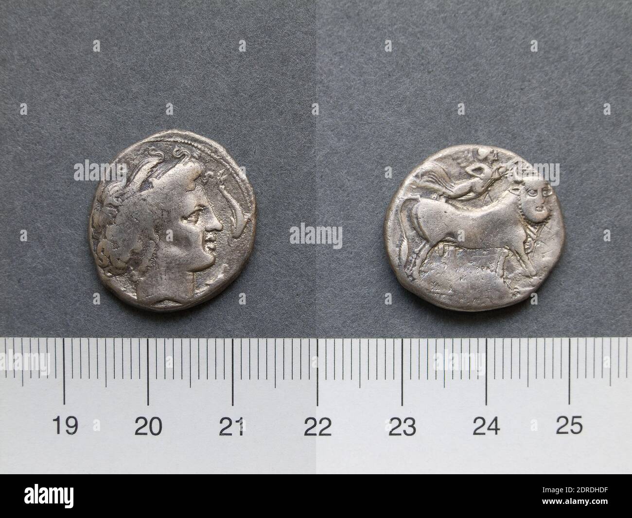 Menthe: Neapolis, Didrachm de Neapolis, 300 av. J.-C., argent, 7.25 g, 8:00, 22 mm, fait à Neapolis, grec, 4e siècle av. J.-C., Numismatique Banque D'Images