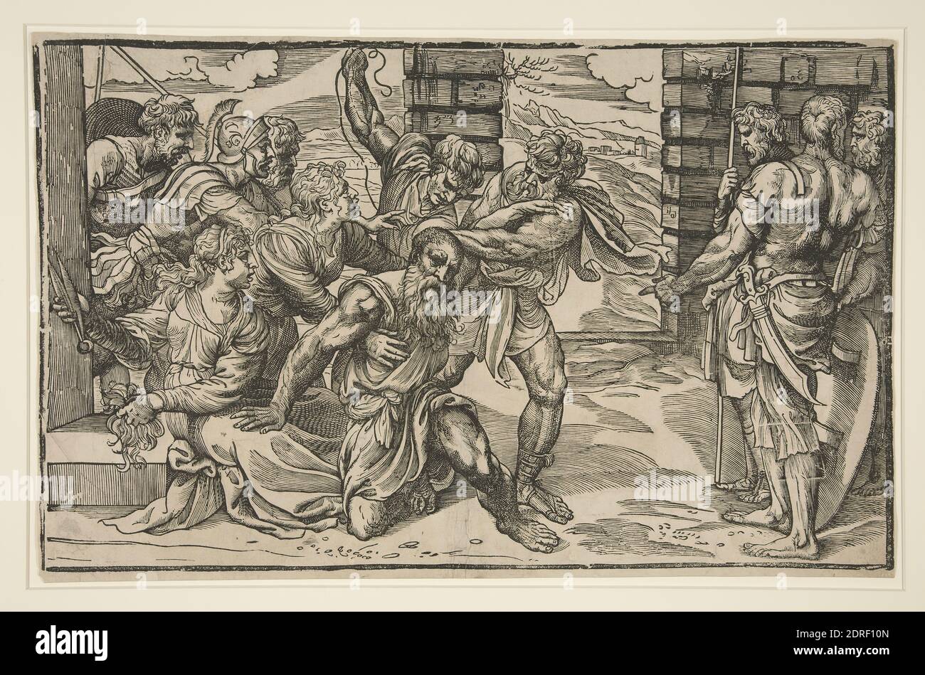 Coupe-bois: Niccolò Boldrini, italien, ca. 1500–après 1566, après : Titien (Tiziano Vecellio), italien, Venise, ca. 1488–1576, Samson et Delilah, env. 1540–45, coupe de bois, feuille: 31.8 × 49.3 cm (12 1/2 × 19 7/16 po), fabriqué en Italie, Italien, 16ème siècle, œuvres sur papier - tirages Banque D'Images