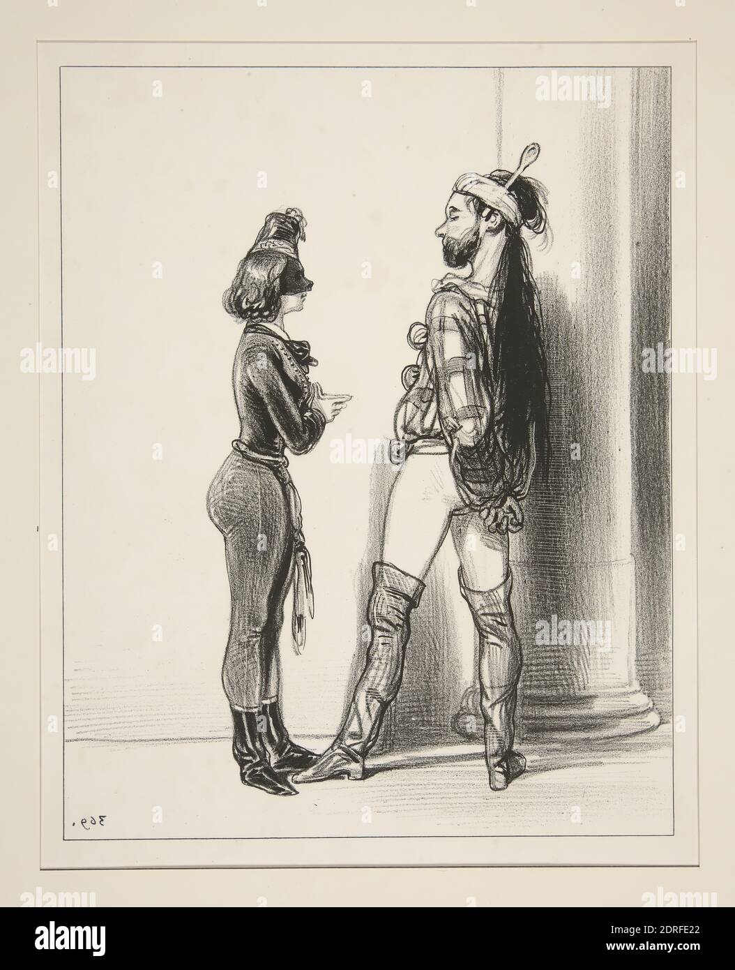 Artiste : Paul Gavarni, français, 1804–1866, Qu’est-ce? les gens de Qualite…, Lithographie, français, 19e siècle, oeuvres sur papier - estampes Banque D'Images