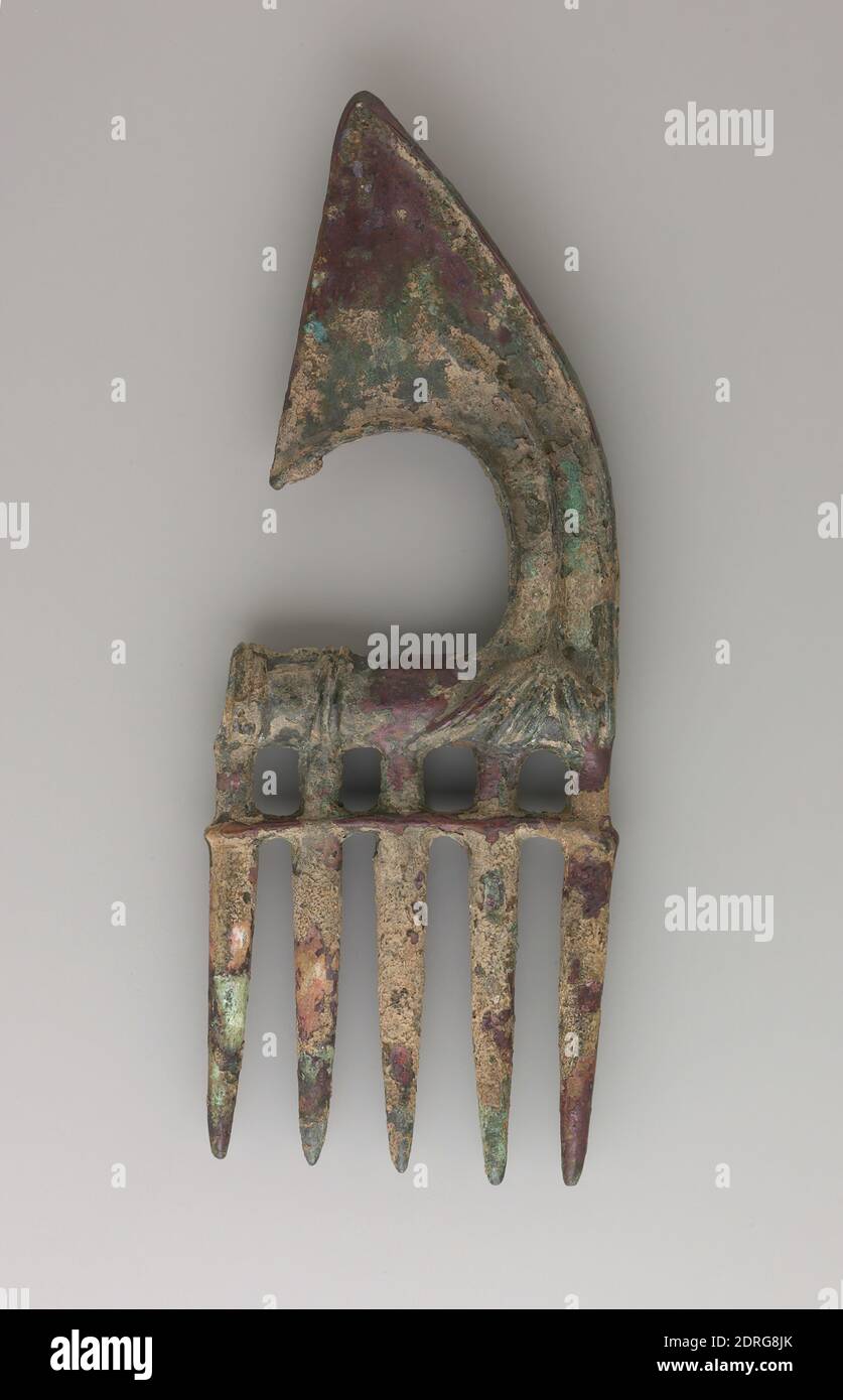 Tête AX, env. 1000–800 C.-B. E., bronze, 9 × 3 1/4 po. (22.9 × 8.3 cm), iranien/persan, probablement du Luistan, âge du fer, Outils et équipement Banque D'Images