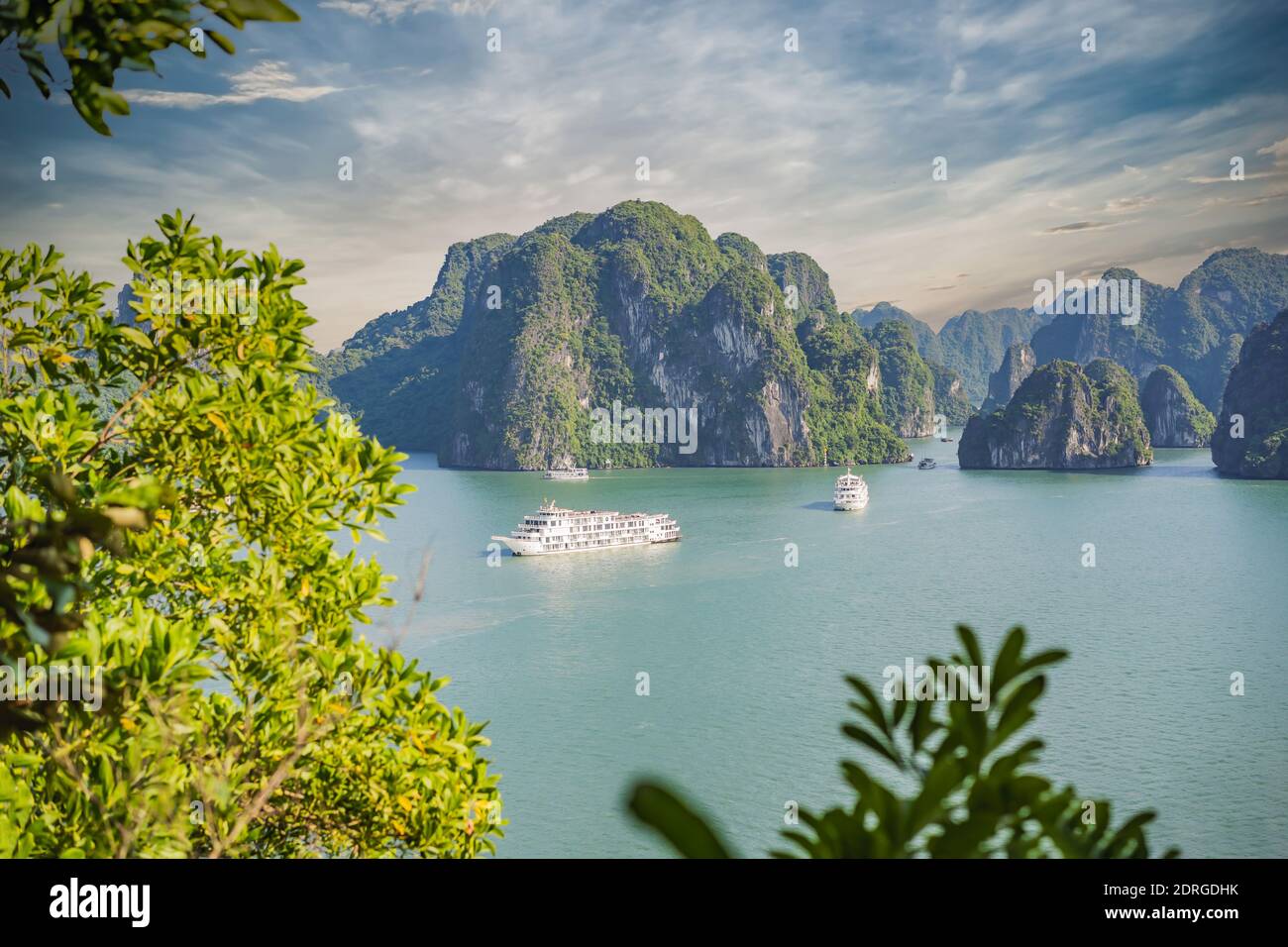 Paysage pittoresque sur la mer. La baie d'Ha Long, Vietnam Banque D'Images