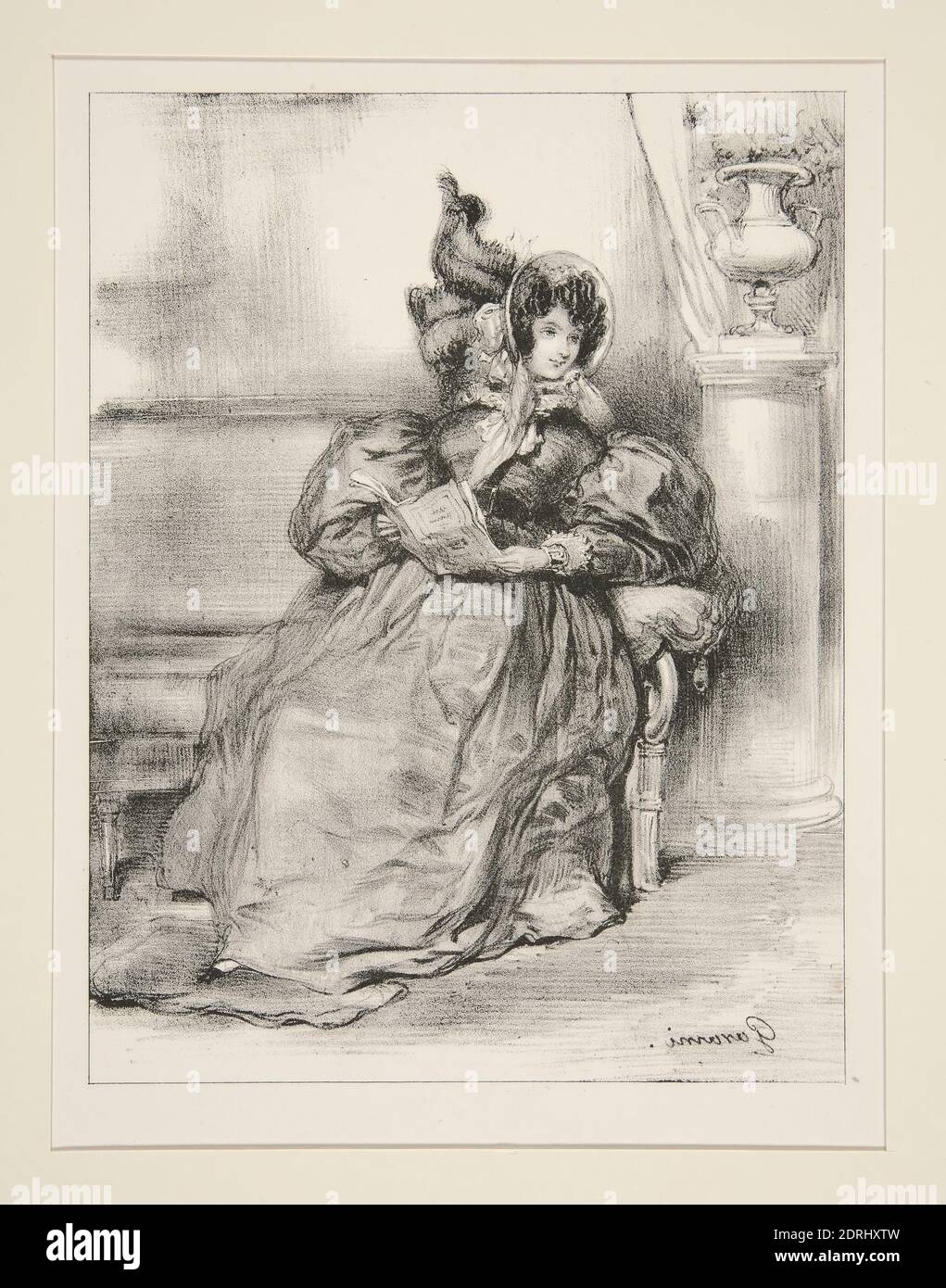 Artiste: Paul Gavarni, français, 1804–1866, distraction, Lithographie, français, 19e siècle, oeuvres sur papier - estampes Banque D'Images