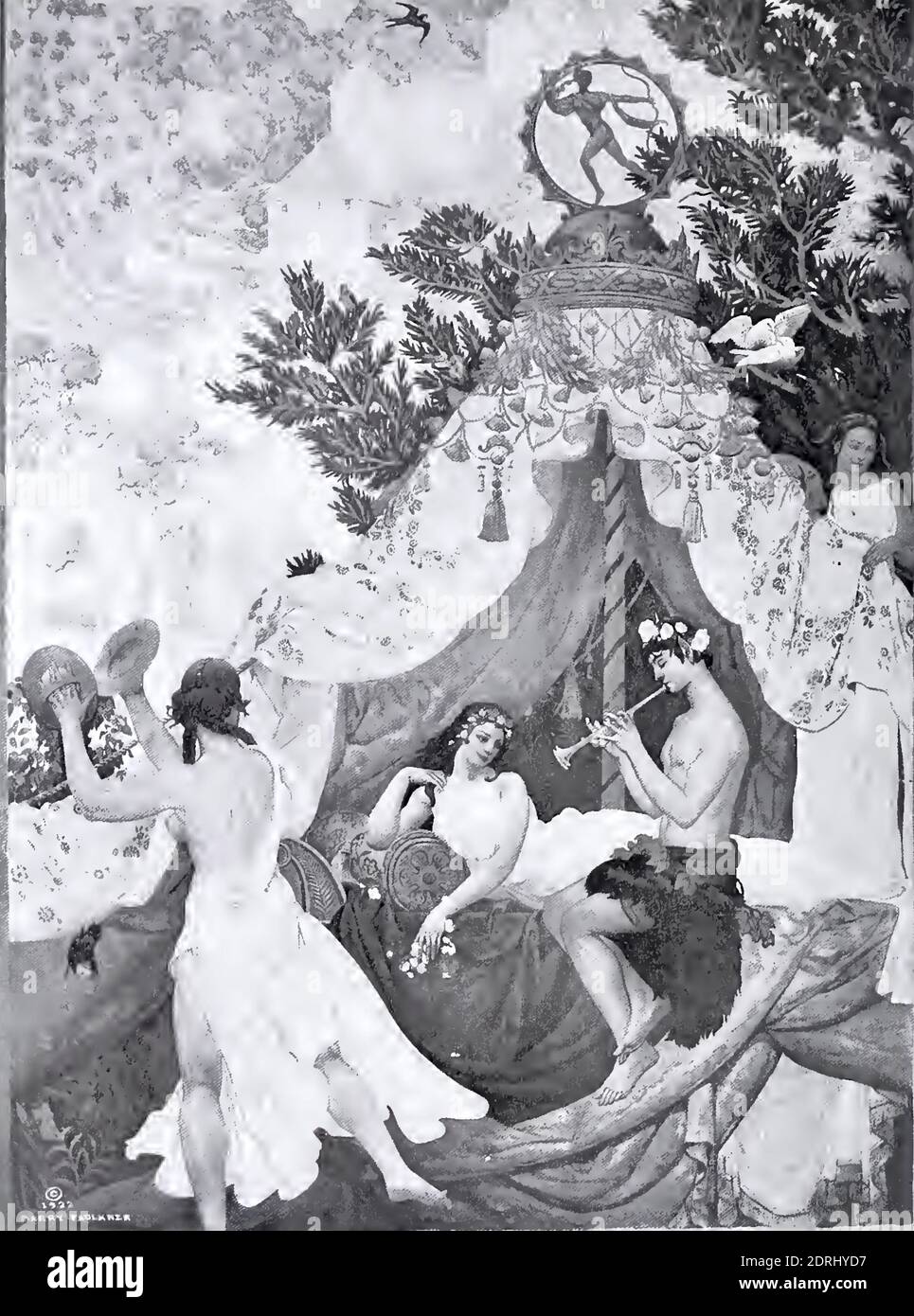Fresque de Barry Faulkner intitulée Pastoral Music du théâtre Eastman, Rochester, New York, Etats-Unis, terminée en 1922. Banque D'Images