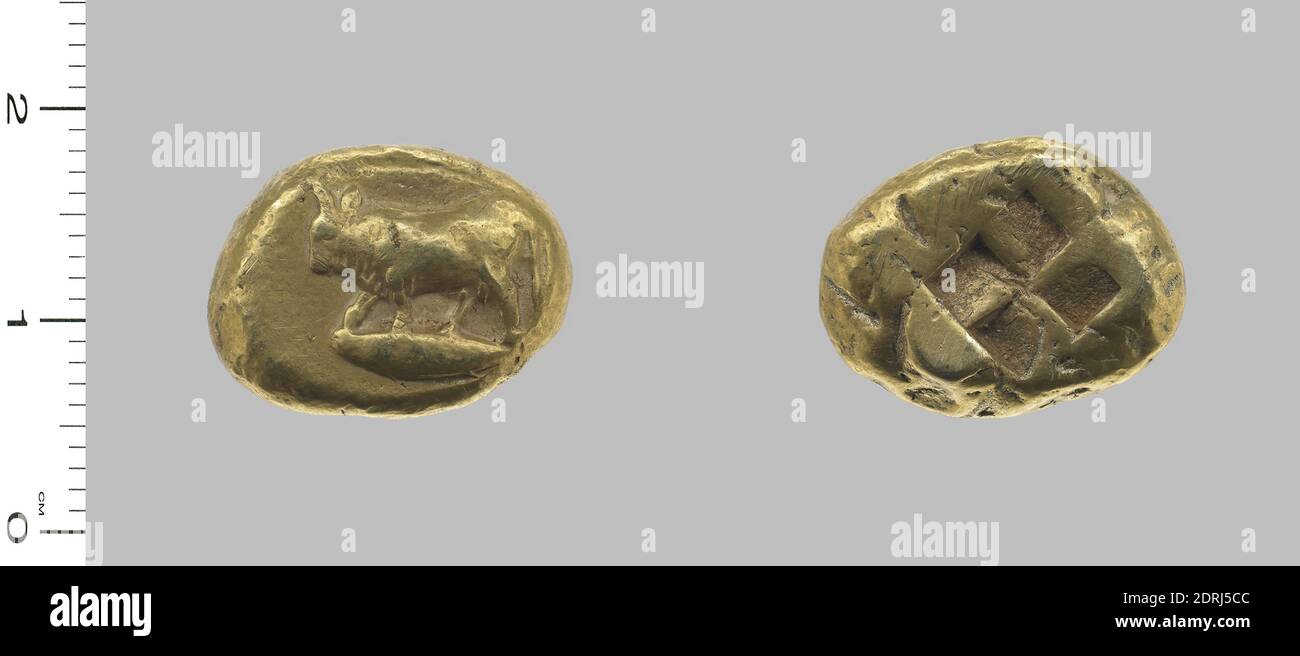 Menthe: Cyzicus, Stater de Cyzicus, 440–415 av. J.-C. (?), Electrum, 16.005 g, 21 mm, fabriqué en Cyzicus, Mysia, grec, 5e siècle avant J.-C., Numismatique Banque D'Images