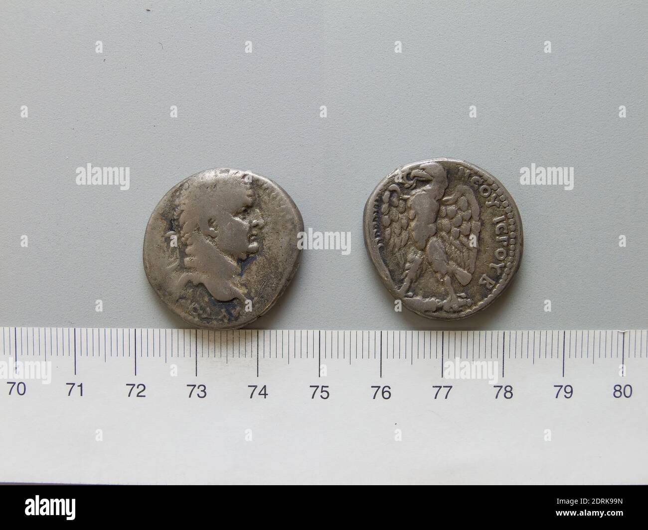 Chef: Vespasien, empereur de Rome, A.D. 9–79, dirigé de 69–79, Tetradrachm de Vespasien, empereur de Rome, 69–79, argent, fait en Empire romain, romain, 1er siècle, numismatique Banque D'Images