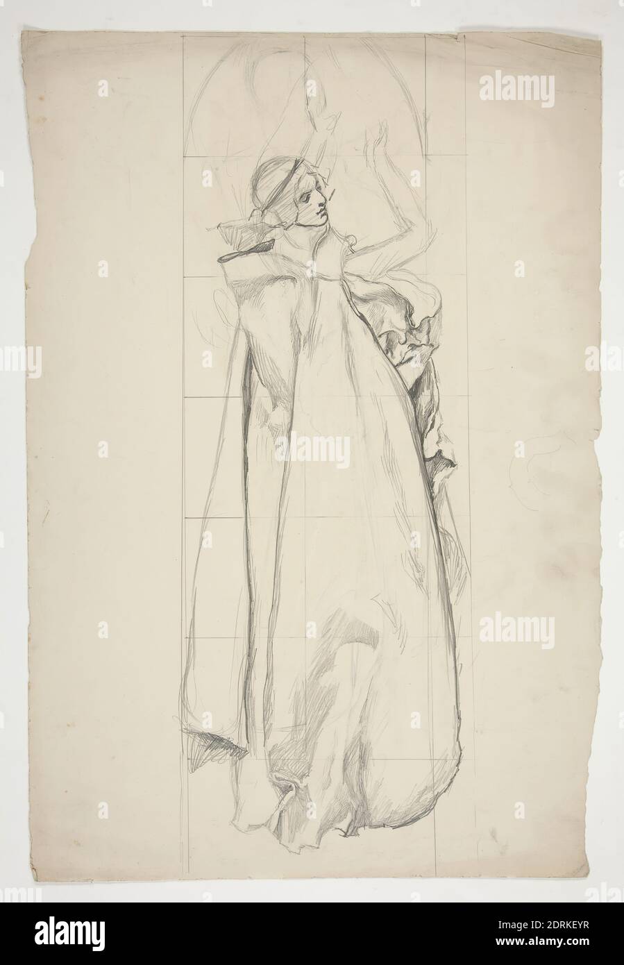 Artiste: Edwin Austin Abbey, américain, 1852–1911, M.A., 1897, Study for Louis Comfort Tiffany's Center window for Children’s Window, St. Peter's Church, Morristown, NJ, Graphite, wove, 52.9 × 35.6 cm (20 13/16 × 14 in.), fabriqué aux États-Unis, américain, 19e siècle, œuvres sur papier - dessins et aquarelles Banque D'Images