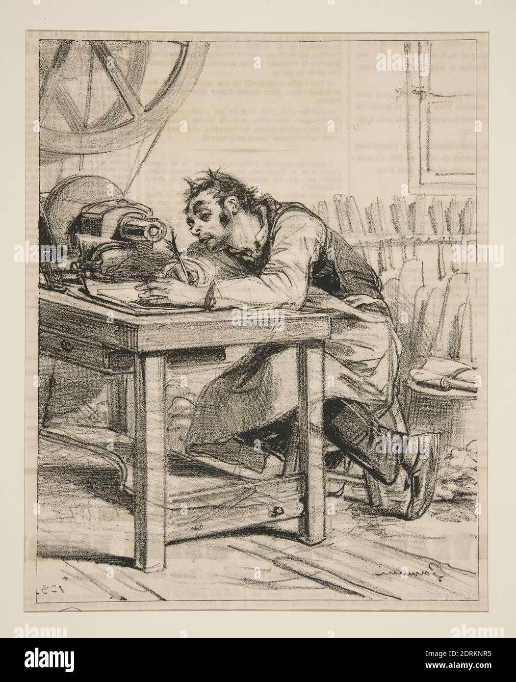 Artiste : Paul Gavarni, français, 1804–1866, A S. ex. Mons. Le Ministre des Finances…, Lithographie, Français, 19ème siècle, oeuvres sur papier - estampes Banque D'Images