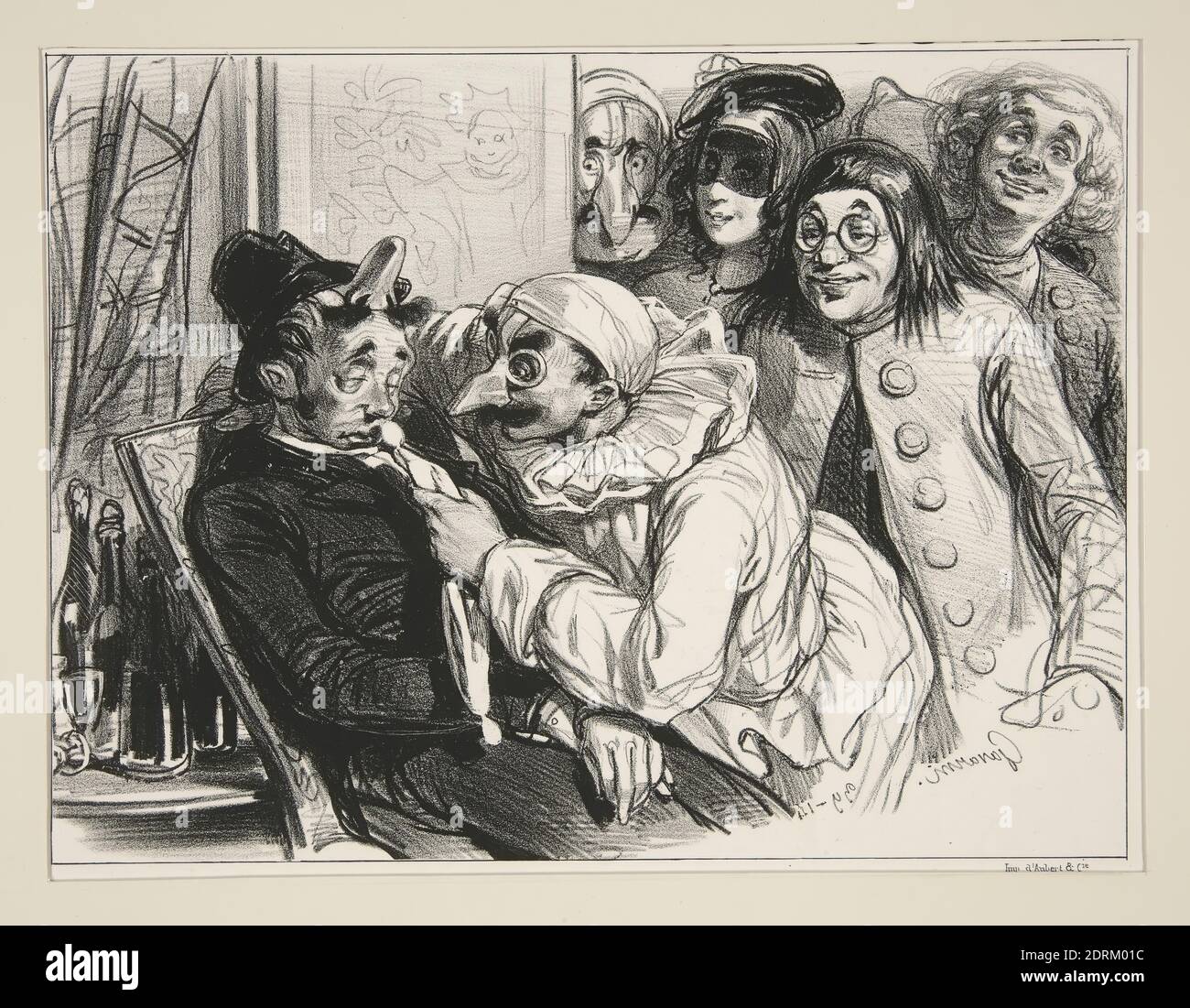 Artiste: Paul Gavarni, Français, 1804–1866, on ne dort pas les uns sans les autres!…, Lithographe, Français, 19ème siècle, oeuvres sur papier - estampes Banque D'Images