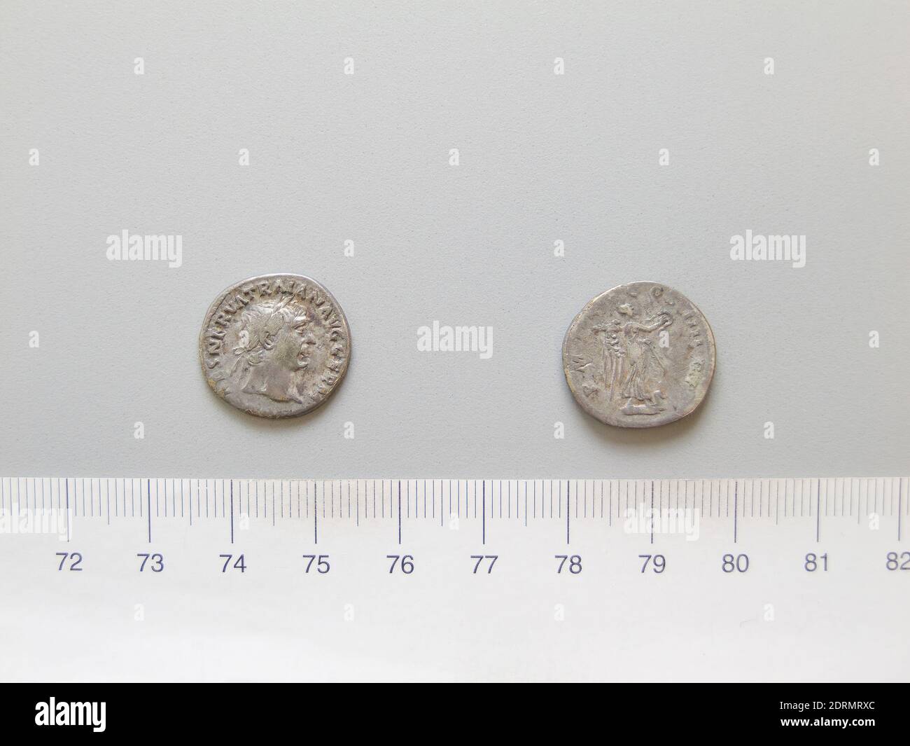 Chef: Trajan, empereur de Rome, A.D. 53–117, gouverné 98–117, monnaie: Rome, Denarius de Trajan, empereur de Rome de Rome, 101–2, argent, 3.13 g, 7:00, 18.2 mm, fait à Rome, romain, 2ème siècle, numismatique Banque D'Images