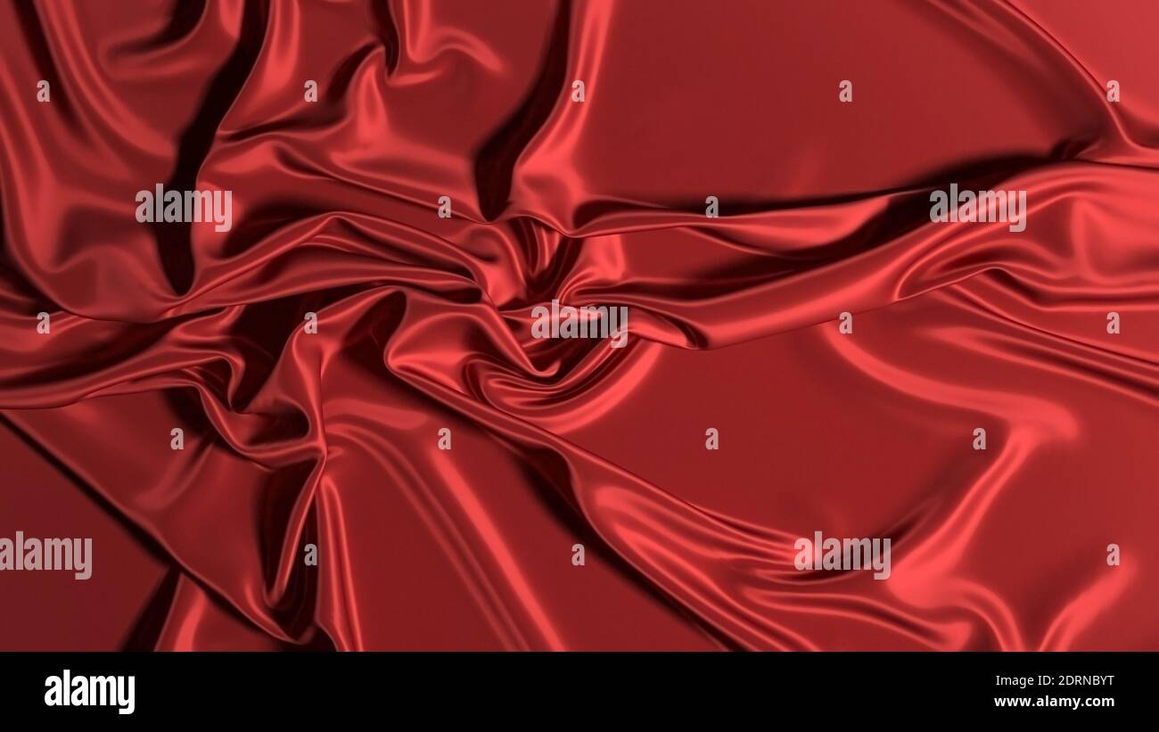 Arrière-plan abstrait en soie rouge. Papier peint abstrait de luxe textile rouge. Banque D'Images